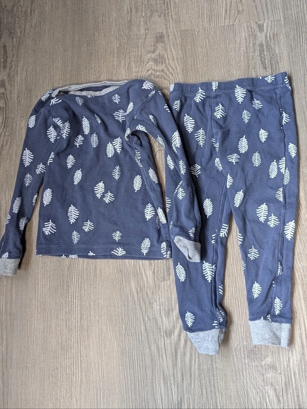 Burt's Bees Kids Navy Leaf Print Organic Cotton 2-Piece‎ Pajama Set 2T